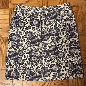 Floral Black and Cream Women's Skirt